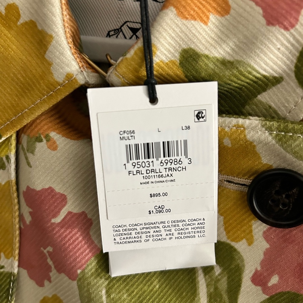 Coach Floral Drill Trench Coat - Picture 5 of 6